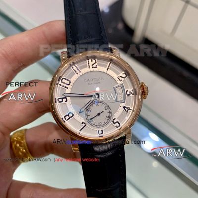 Perfect Replica 42mm White Face Cartier Men Watch